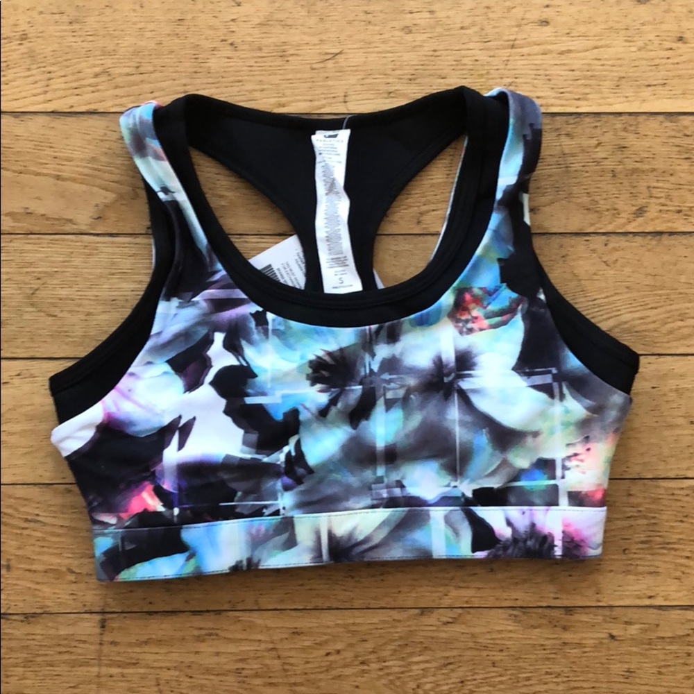 Fabletics sports bra S black/multi NWT